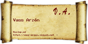 Vass Arzén névjegykártya